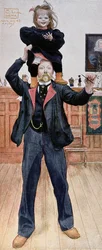 Selbstporträt des Künstlers mit seiner Tochter Brita, 1899